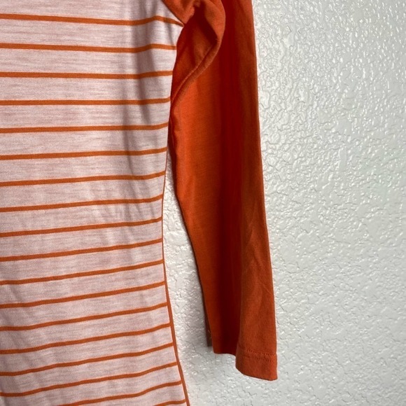 Harley Davidson Women Top Raglan Striped 3/4 Sleeves Orange White Size XSmall - Picture 5 of 6